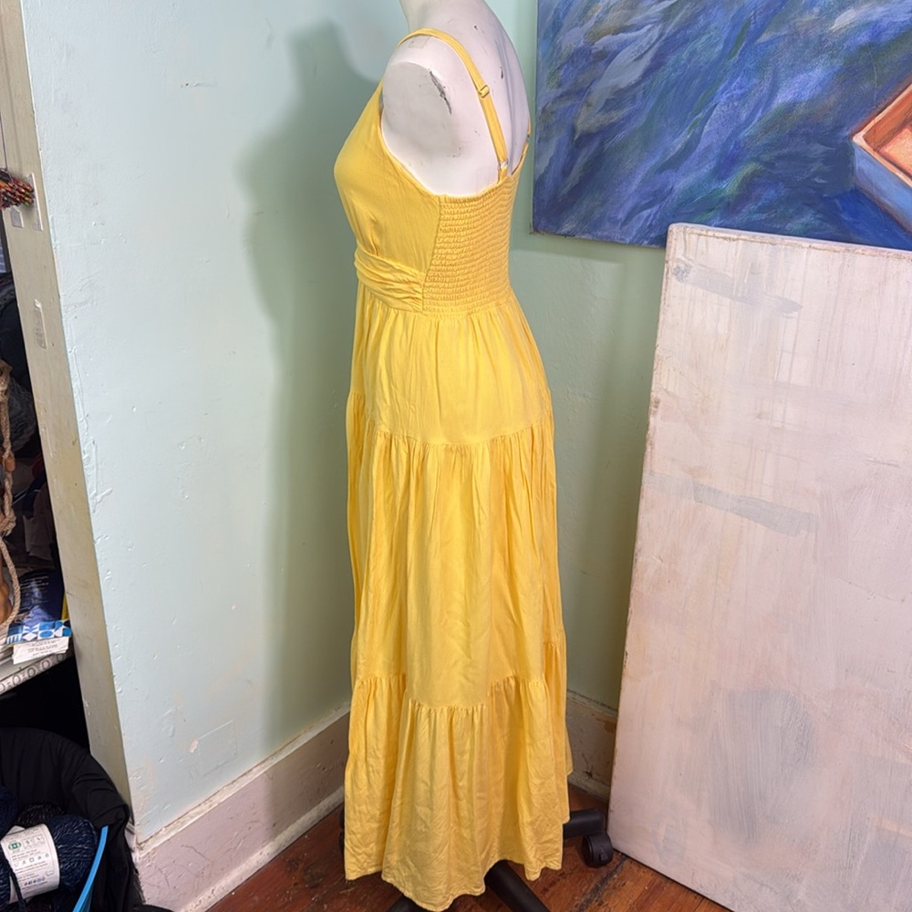 Vintage 100% cotton yellow sundress perfect condition size S - Picture 8 of 9